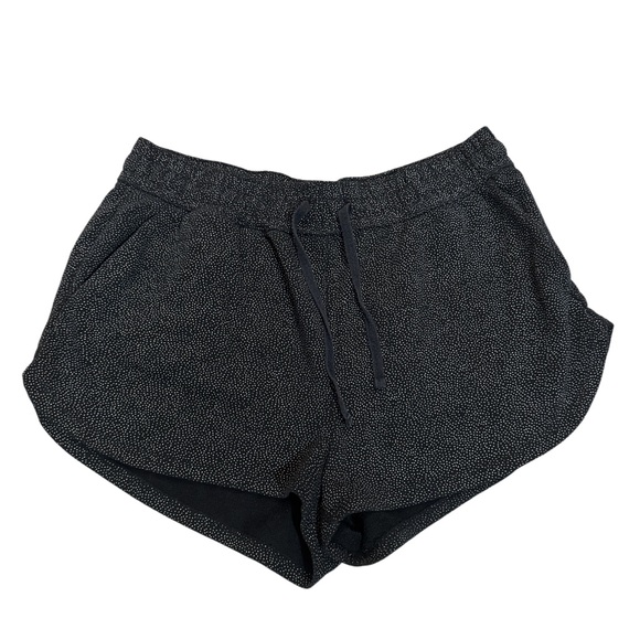 H&M Black White Polka Dot Soft Lounge Sweat Shorts Curved Hem Pockets - Size M - Picture 1 of 5